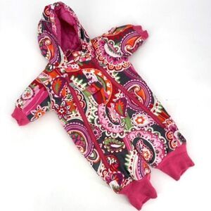 Hannah Andersson Girls Multicolor Paisley Floral Snowsuit Size 60 3-6 months